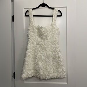 Oh Polly Floral Appliqué Corset Mini Dress in White / Worn Once / Size 6 US